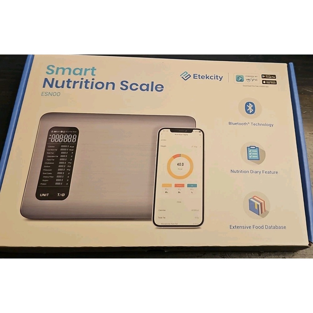 Etekcity ESN00 Smart Nutrition Scale, Weight Loss Stainless Steel 11lb CAPACITY
